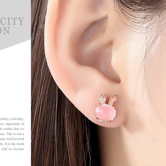 Natural Hibiscus Stone earrings + necklace set - Picture 7 of 7